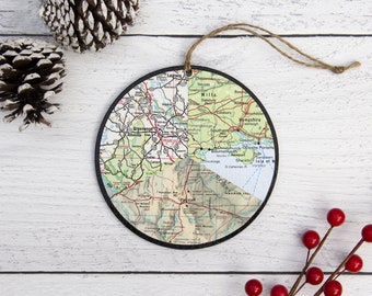 Long Distance Mom Map Ornament , Family Christmas Gift
