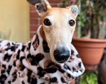 Greyhound Coat - Greyhound Fleece Jacket  - Modern Leopard Jacket - Greyhound Sizes