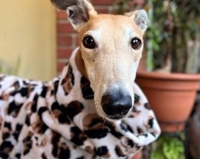 Greyhound Coat - Greyhound Fleece Jacket  - Modern Leopard Jacket - Greyhound Sizes