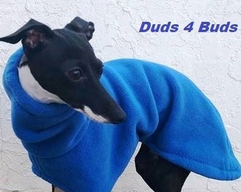 Italian Greyhound Coat - Italian Greyhound Clothing - Dog Coat - Blue Fleece Hoodie - Fleece Dog Coat - Small Dog Clothing - Dog Apparel