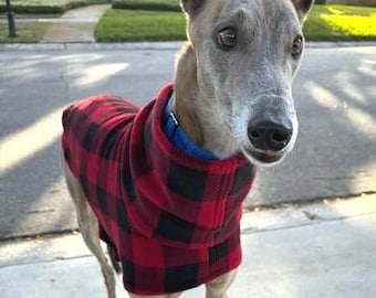 Vest for Greyhound - Greyhound Clothing - Pet apparel - Greyhound - Red Plaid - Greyhound Size