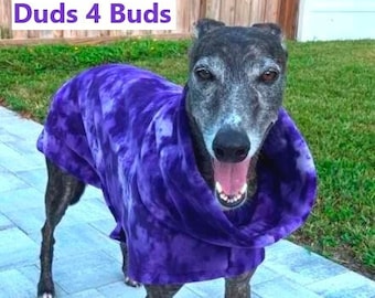 Greyhound Coat - Coat For Greyhound - Dog Jacket - Greyhound Clothing - Purple Splash Jacket - Pet Clothing - Fleece Coat For Greyhound