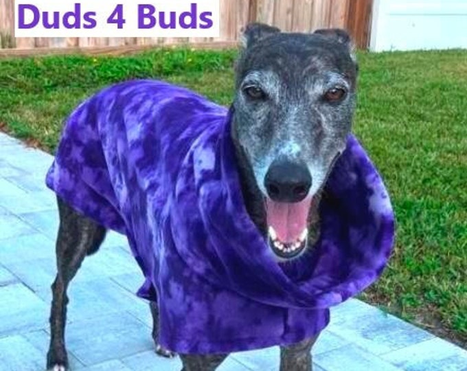 Greyhound Coat - Coat For Greyhound - Greyhound Clothing - Purple Splash Jacket -  Greyhound Sizes