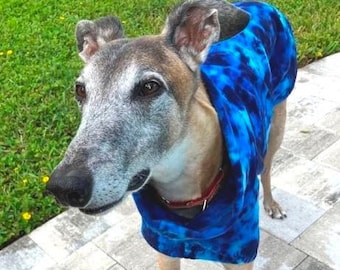 Greyhound Coat - Coat For Greyhound - Greyhound Clothing - Blue Splash Jacket -  Greyhound Sizes