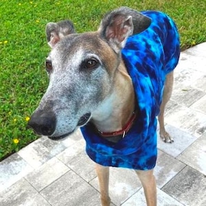 Greyhound Coat - Coat For Greyhound - Dog Jacket - Greyhound Clothing - Blue Splash Jacket - Pet Clothing - Fleece Coat For Greyhound