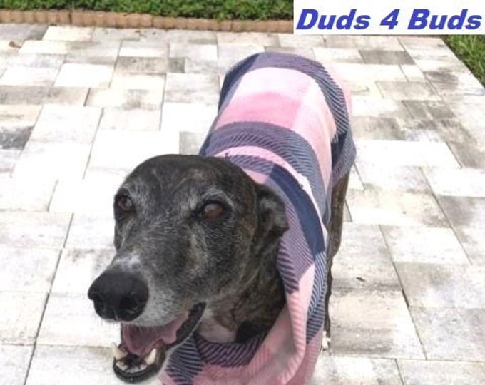 Winter Coat for Greyhound - Plaid Coat For Greyhound - Pink Plaid - Big Dog Coat - Greyhound Sizes