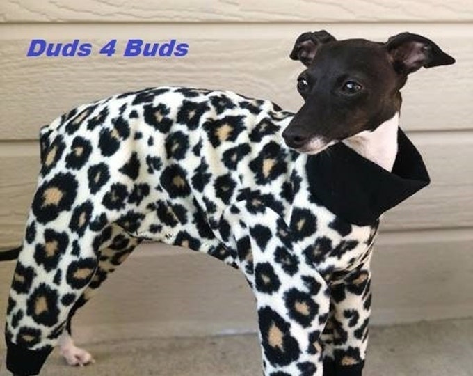 Italian Greyhound Clothing - Pajama For Dog - Onesie for Dog - Cheetah - Small Dog Clothes