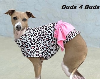 Italian Greyhound Clothing - Dress for Dog - Pink Cheetah - Barbiecore - Pink for Dog - Dog Clothes  - Italian Greyhound Sizes
