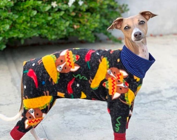 Italian Gryehound Clothing - Pajama For Dogs - Taco Dog - Italy Greyhound Clothing - Small Dog Clothes - Doy Dog Clothing -Onesie for Dog