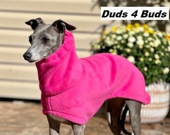 Italian Greyhound Coat - Italian Greyhound Clothing - Dog Coat - Hot Pink Hoodie - Fleece Dog Coat - Dog Clothing - Dog Apparel