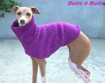 Italian Greyhound Sweater - Dog Sweater - Purple  - Italian Greyhound Clothing - Dog Clothing - Dog Apparel - Small Dog Sweater