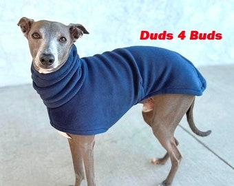 Italian Greyhound Coat - Italian Greyhound Clothing - Dog Coat - Navy Blue Hoodie - Fleece Dog Coat - Dog Clothing - Dog Apparel