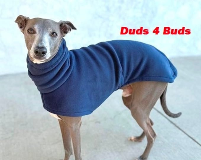 Italian Greyhound Coat - Italian Greyhound Clothing - Dog Coat - Navy Blue Hoodie - Fleece Dog Coat - Dog Clothing - Dog Apparel