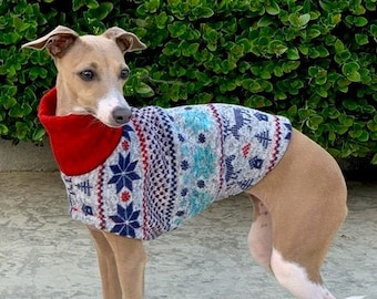 Italian Greyhound Sweater  - Winter Wonderland Sweater - Italian Greyhound Clothing - Small Dog Clothes - Small Dog Apparel - Iggy