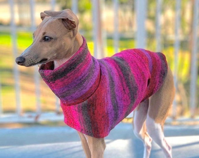 Italian Greyhound Sweater Red Purple Tie Dye Sweater for Dog Small Dog