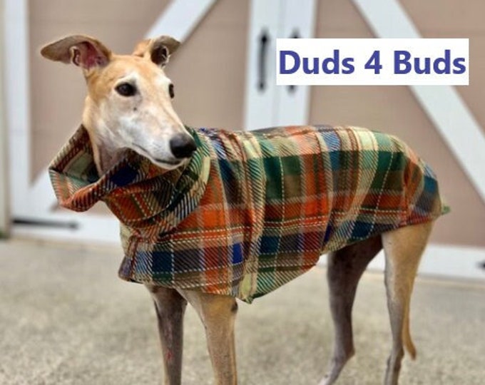 Greyhound Coat - Plaid Coat For Greyhound - Fall Tartan Plaid Jacket - Greyhound Sizes