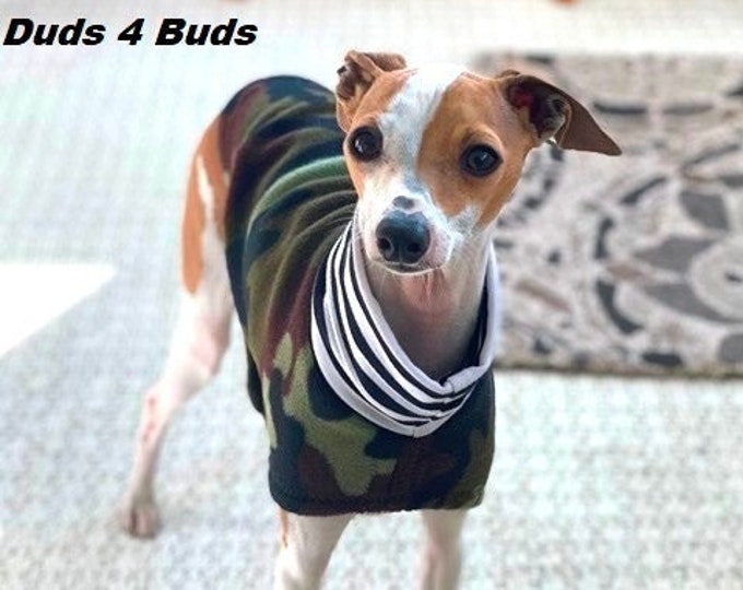 Italian Greyhound Clothing - Camo Vest - Coat for Italian Greyhound - Dog Clothing - Pet Clothing - Small Dog Clothes - Dog Jacket