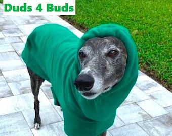 Winter Coat for Greyhound - Greyhound Coat - Greyhound Clothes - Hoodie For Dog - Fleece Dog Coat - Kelly Green - Dog Apparel - Pet Apparel