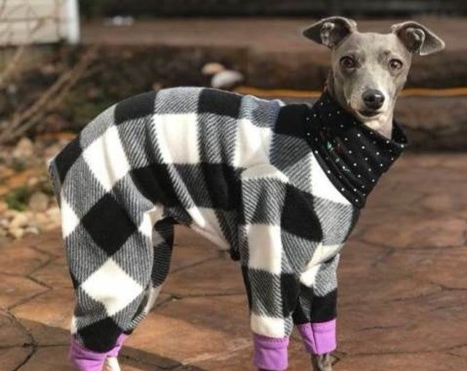 Italian Gryehound Clothing - Pajama For Dogs - Lumberjack - Italy Greyhound Clothing - Small Dog Clothes - Doy Dog Clothing -Onesie for Dog