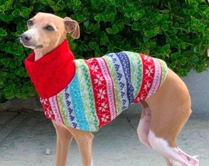 Italian Greyhound Sweater - Ugly Christmas Sweater for Dog - Small Dog Sweater - Italian Greyhound Clothing - Pet Christmas