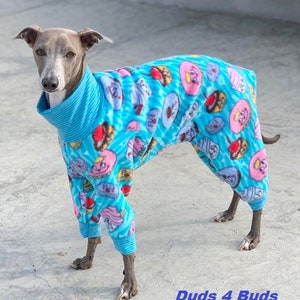 Italian Greyhound Clothing - Pajama For Dogs - Happy Desserts - Italy Greyhound Clothing - Small Dog Clothes - Pet Clothing - Onesie for Dog