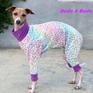 Glitter Cheetah Dog Pajamas: Italian Greyhound Clothes, Small Dog Onesie