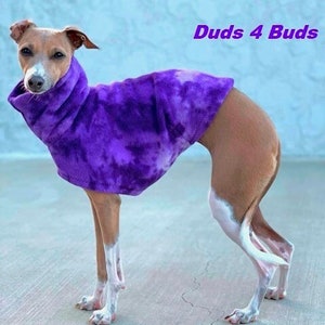 Italian Greyhound Clothing Italian Greyhound Vest Purple Splash Dog Clothing Pet Clothing Small Dog Clothes Fleece Dog Jacket image 1