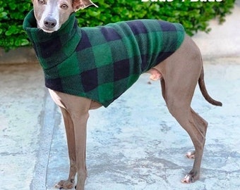 Italian Greyhound Clothing - Iggy Clothing - Dog Vest - Green Plaid - Italy Dog - Pet Clothing - Small Dog Clothes - Iggy
