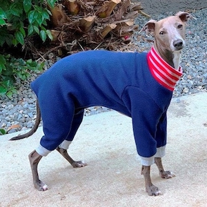 Italian Greyhound Clothing - Pajamas for Dog - Pet Pajamas - Onesie for Dog - Boy Dog Clothing - Blue - Christmas Dog Pajamas - Pet Clothing