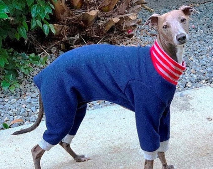 Pajama For Dog - Boy Dog Clothing - Onesie for Dog - Blue - Italian Greyhound - Small Dog Clothing