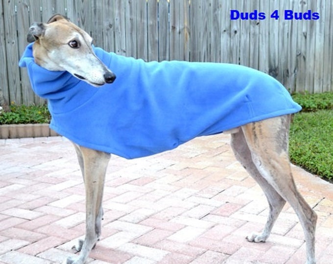 Greyhound Coat - Blue Dog Coat - Dog Jacket - Pet Clothing - Fleece Coat For Greyhound - Jacket for Greyhound - Greyhound Clothing