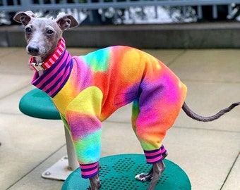 Italian Greyhound Clothing - Pajama for Dog - Onesie for Dog - Tie Dye - Italian Greyhound and Small Dog sizes