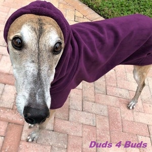 Winter Coat for Greyhound - Greyhound Coat - Coat For Dog - Fleece Dog Coat - Passion Plum Hoodie - Dog Apparel - Dog Coat - Pet Apparel