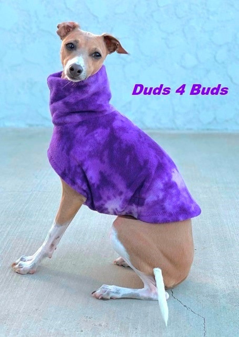 Italian Greyhound Clothing Italian Greyhound Vest Purple Splash Dog Clothing Pet Clothing Small Dog Clothes Fleece Dog Jacket image 2