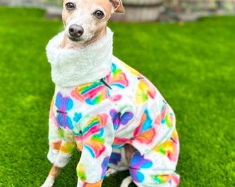 Italian Greyhound Clothing - Pajama For Dog - Onesie for Dog - Butterflies - Small Dog Clothes