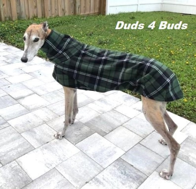 Greyhound Coat Plaid Dog Coat Dog Jacket Greyhound Etsy
