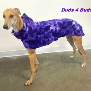 Greyhound Coat - Coat For Greyhound - Dog Jacket - Greyhound Clothing - Purple Splash Jacket - Pet Clothing - Fleece Coat For Greyhound