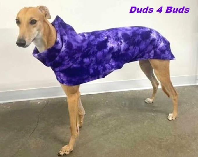 Greyhound Coat - Coat For Greyhound - Greyhound Clothing - Purple Splash Jacket -  Greyhound Sizes