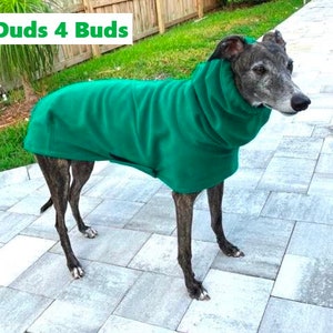 Winter Coat for Greyhound - Greyhound Coat - Greyhound Clothes - Hoodie For Dog - Fleece Dog Coat - Kelly Green - Dog Apparel - Pet Apparel