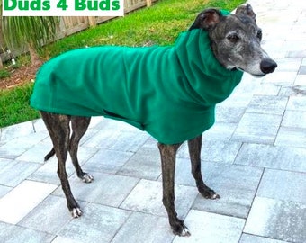 Winter Coat for Greyhound - Greyhound Coat - Big Dog Coat - Hoodie For Dog - Fleece Dog Coat - Kelly Green - Greyhound Size