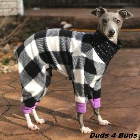 Italian Gryehound Clothing - Pajama For Dogs - Lumberjack - Italy Greyhound  Clothing - Small Dog Clothes - Doy Dog Clothing -Onesie for Dog