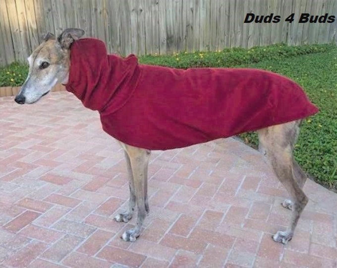 Greyhound Coat - Winter Coat For Greyhound - Red Plum Hoodie -  Greyhound Sizes
