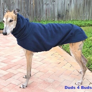 Winter Coat for Greyhound - Greyhound Coat - Greyhound Clothes - Hoodie For Dog - Fleece Dog Coat - Dark Blue - Dog Apparel - Pet Apparel