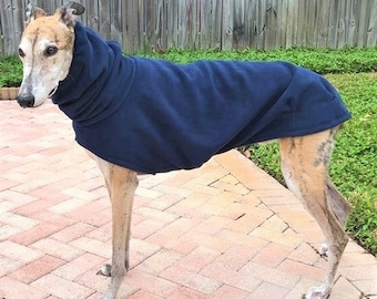 Winter Coat for Greyhound - Greyhound Coat - Greyhound Clothes - Hoodie For Dog - Fleece Dog Coat - Blue Iris - Dog Apparel - Pet Apparel