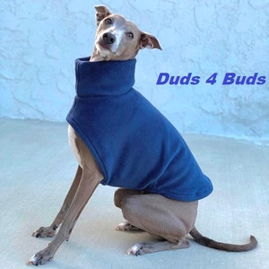 Italian Greyhound Clothing Dog Vest Dark Blue Italy Dog Pet Clothing Small Dog Clothes Dog Jacket Fleece Dog Jacket Iggy image 2