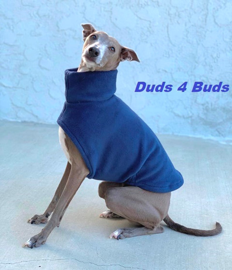 Italian Greyhound Clothing Dog Vest Dark Blue Italy Dog Pet Clothing Small Dog Clothes Dog Jacket Fleece Dog Jacket Iggy image 2