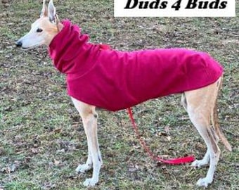 Winter Coat For Greyhound - Greyhound Coat - Big Dog Coat - Red Plum Hoodie - Greyhound Sizes