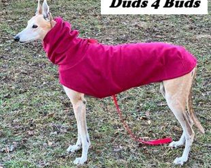 Winter Coat For Greyhound - Greyhound Coat - Big Dog Coat - Red Plum Hoodie - Greyhound Sizes