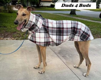 Winter Coat for Greyhound - Greyhound Coat - Luxe Fleece Coat for Dog - Plaid - Dog Jacket - Greyhound Sizes