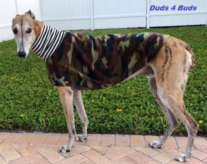 Greyhound Vest - Greyhound Clothing - Greyhound Jacket - Camo for Dog - Pet Clothing - Fleece Coat For Greyhound - Greyhound Sizes